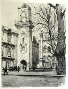 Joanny Drevet et la Tour de l'Horloge à Aix-en-Provence